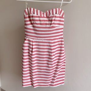 Charlotte Russe pink stripe strapless dress